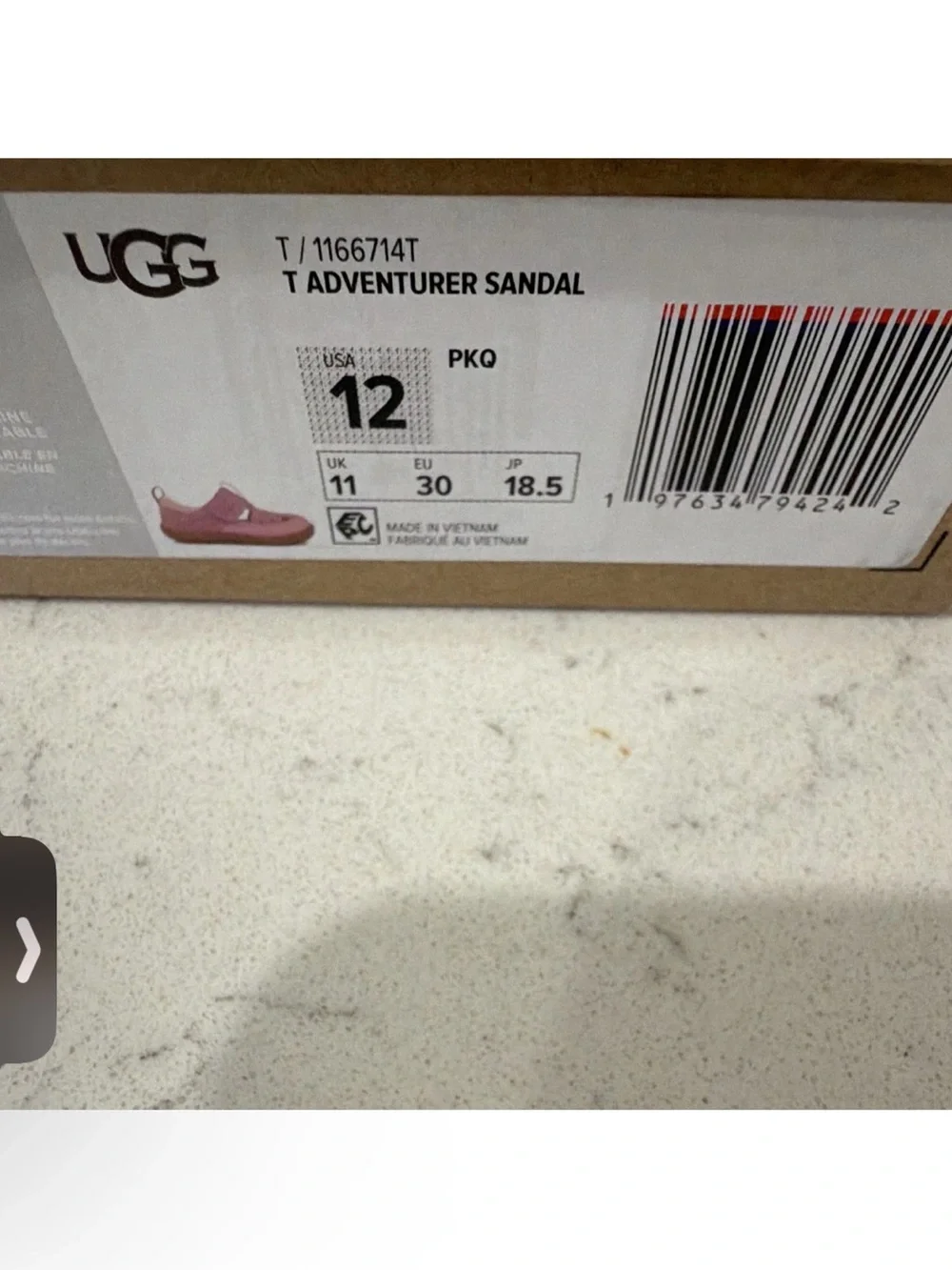 UGG Kids Pink Suede Closed-Toe Sandals
